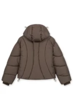 Favela Abstrakte Puffer Jacke Braun (1)