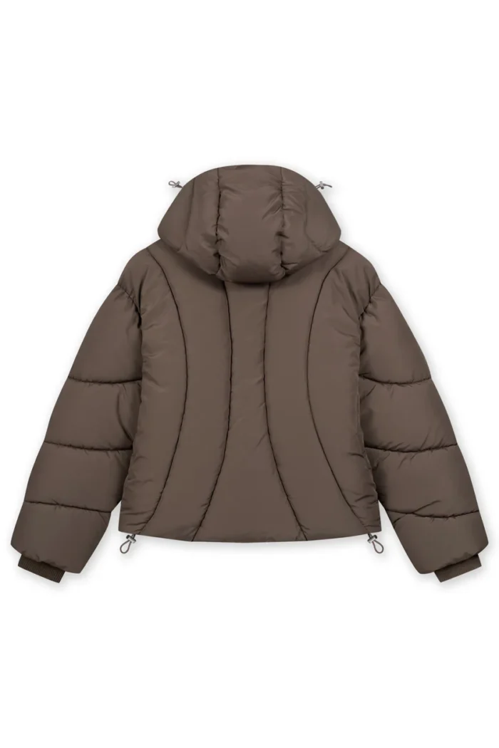 Favela Abstrakte Puffer Jacke Braun (1)