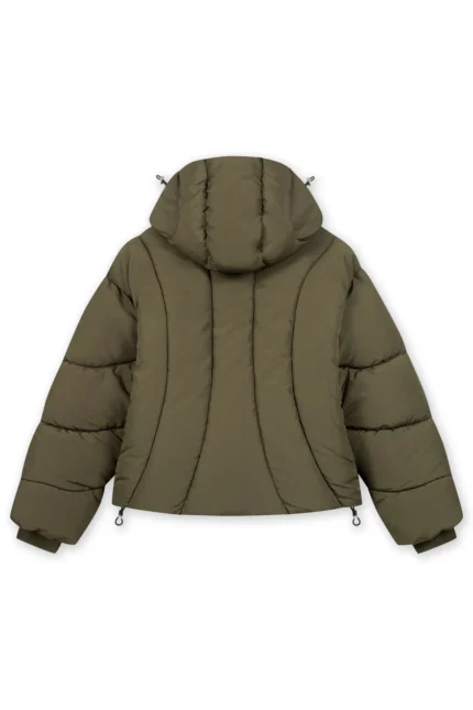 Favela Abstrakte Puffer Jacke Olive (1)